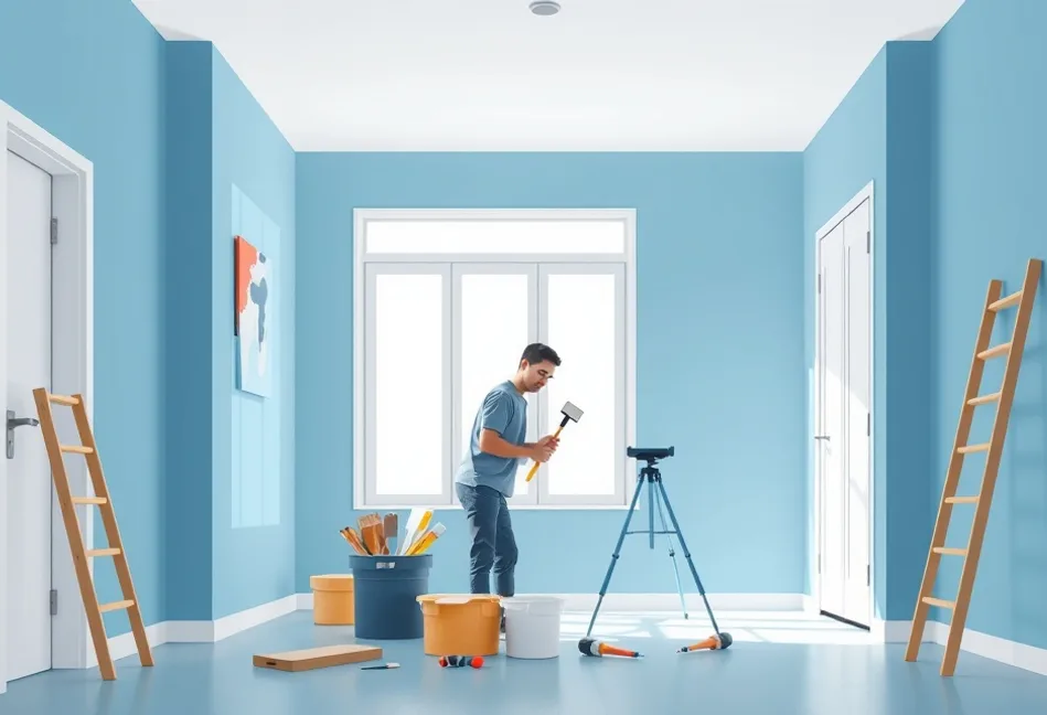 Intérieur rénové après travaux de peinture à Levallois-Perret